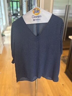 Blue patterned blouse